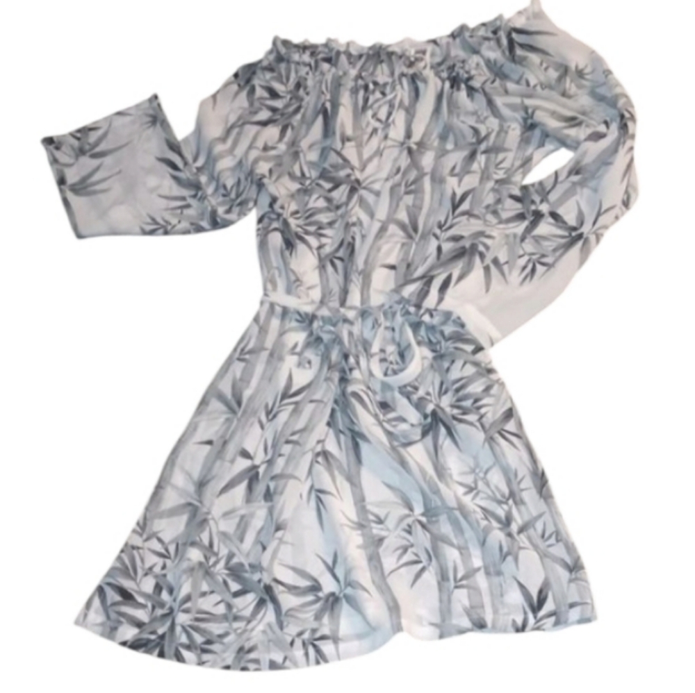 Tommy Bahama Gray Bamboo Leaf Swim Cover Up